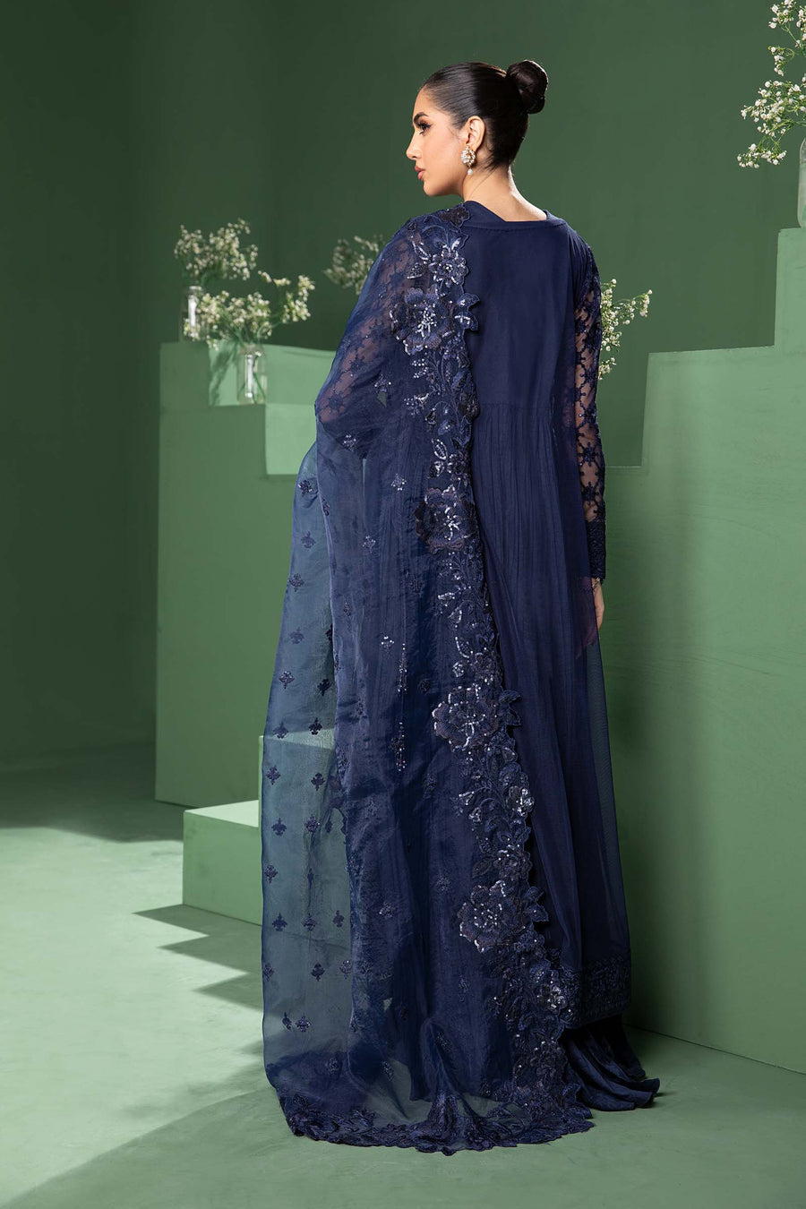 Maria B Mixy Navy Blur Organza (AY0025)